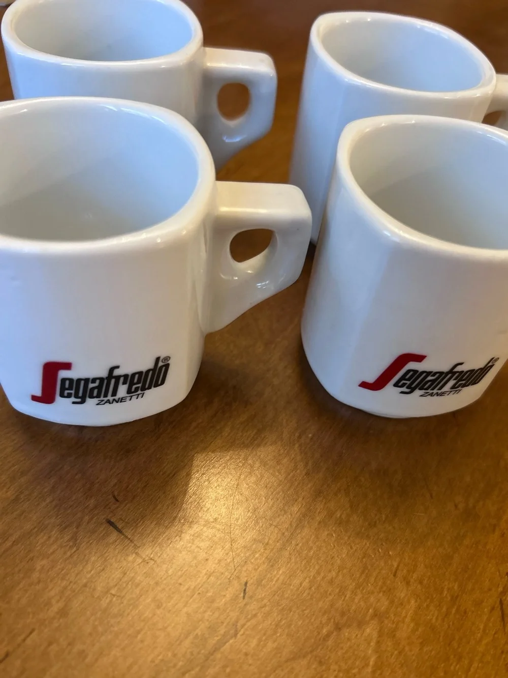 Vintage Segafredo Zanetti Italian Espresso Cups, Set of 4 Plus Creamer